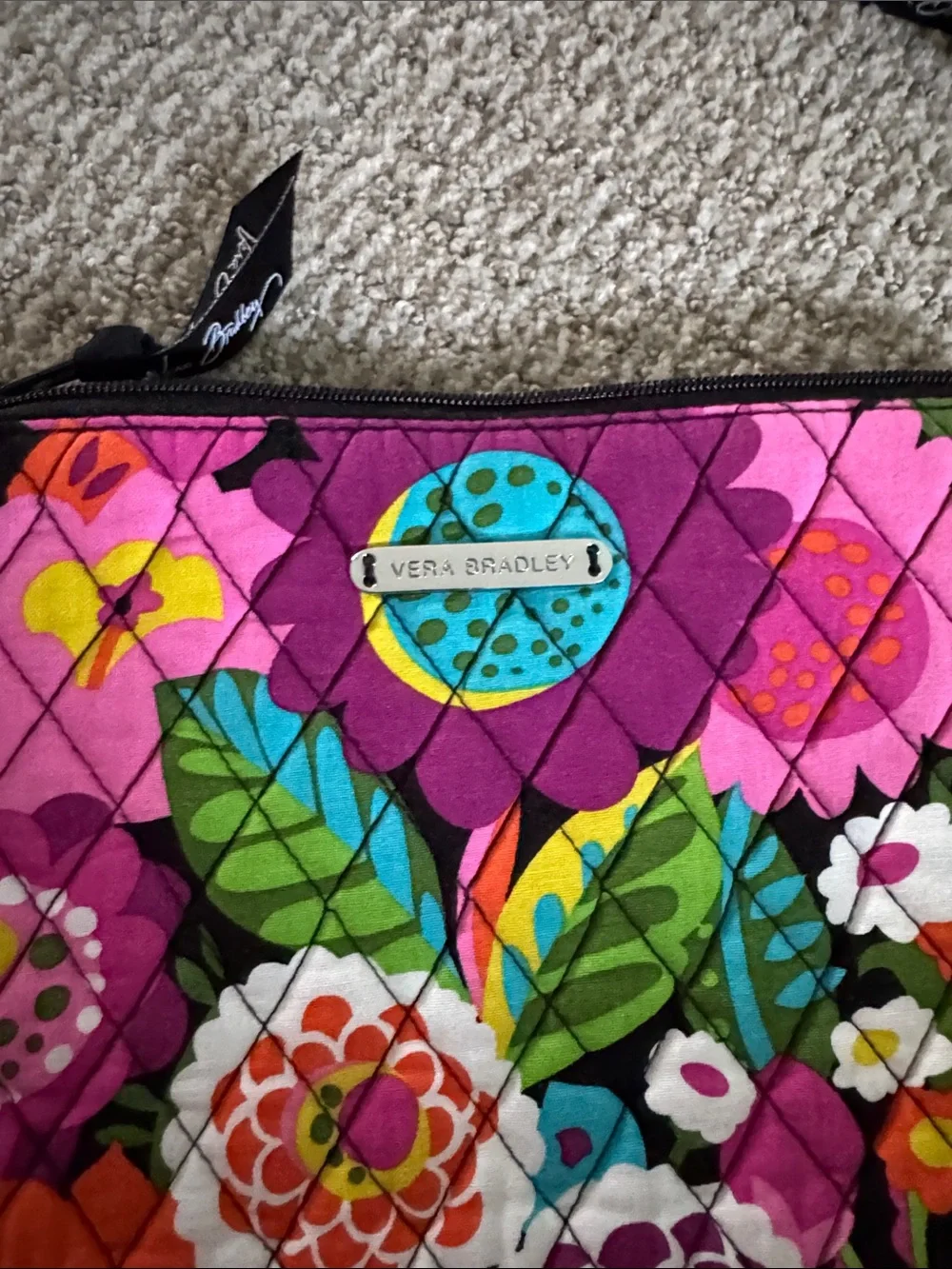 Vera Bradley Multicolor Floral Quilted Wristlet Set - Pink/Black